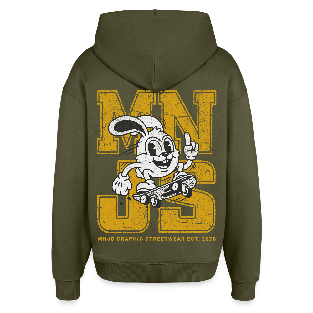 Skate Bunny Design – Oversized Unisex Hoodie - Khaki