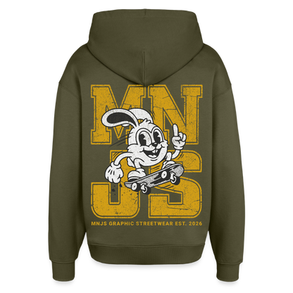 Skate Bunny Design – Oversized Unisex Hoodie - Khaki