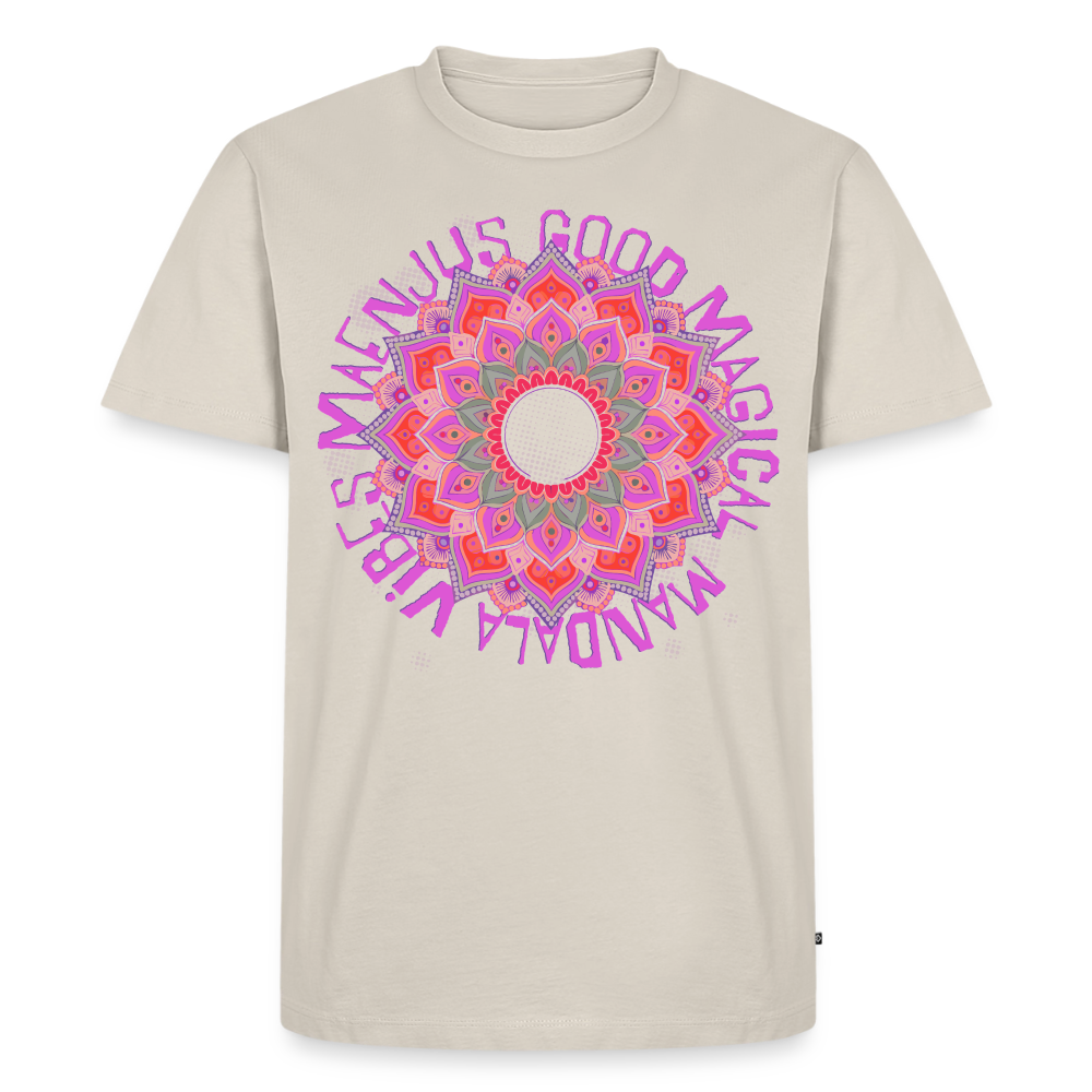 Mandala Pink Design – Männer Premium T-Shirt - Beige