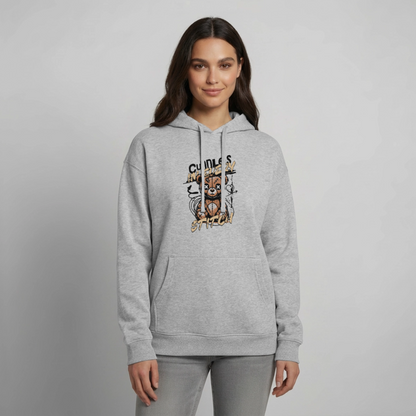 Bear Design – Oversized Unisex Hoodie - Grau meliert