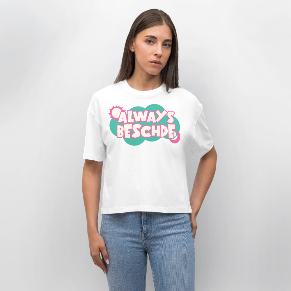 Always Beschde Design – Frauen Boxy Bio-T-Shirt - Weiß
