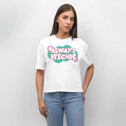 Always Beschde Design – Frauen Boxy Bio-T-Shirt - Weiß