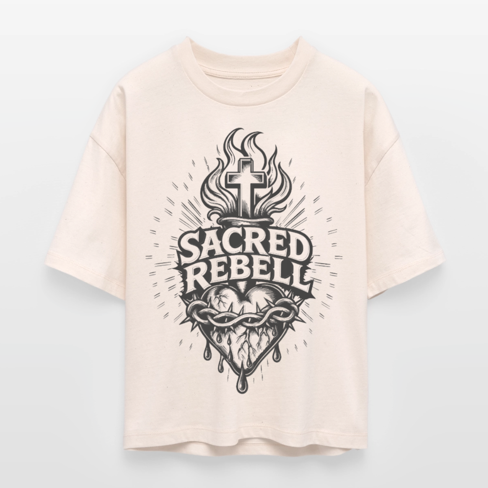 Sacred Rebell Design – Frauen Boxy Bio-T-Shirt - Natur