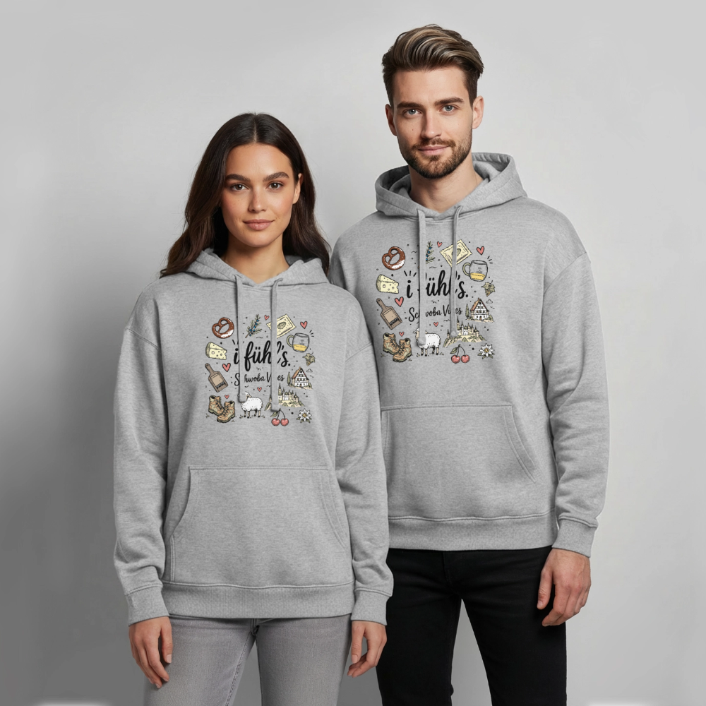 Alb Liebe Design – Oversized Unisex Hoodie - Grau meliert