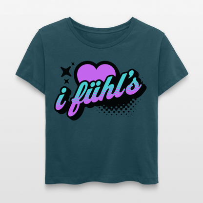 i fühl‘s Design – Rundhals Frauen Bio-T-Shirt - Dunkles Petrol