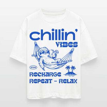 Chillin Vibes Design – Frauen Boxy Bio-T-Shirt - Weiß