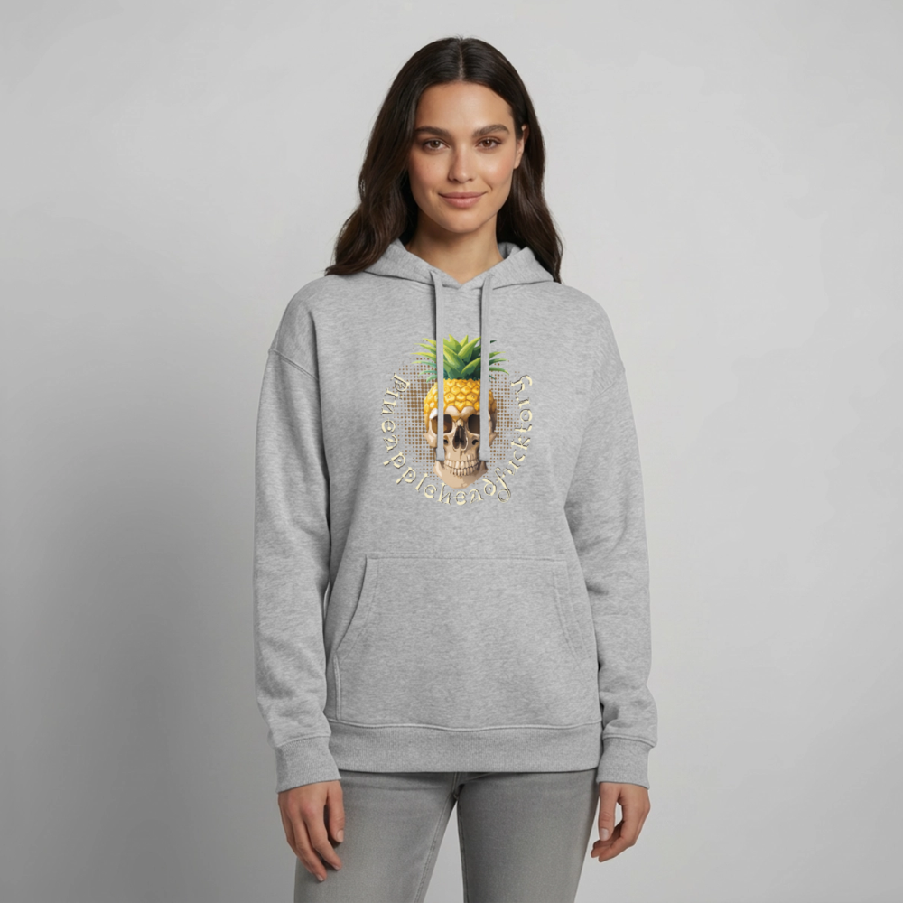 Pineapple Skull Design - Oversized Unisex Hoodie - Grau meliert