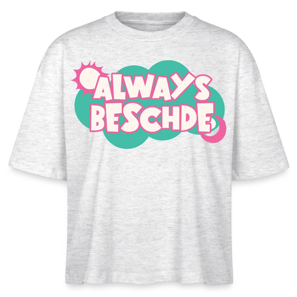 Always Beschde Design – Frauen Boxy Bio-T-Shirt - Weiß meliert