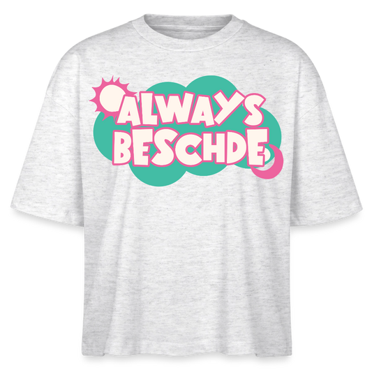 Always Beschde Design – Frauen Boxy Bio-T-Shirt - Weiß meliert