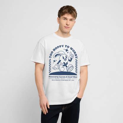 Too Hoppy Too Worry Design – Oversized Unisex Bio T-Shirt - Weiß