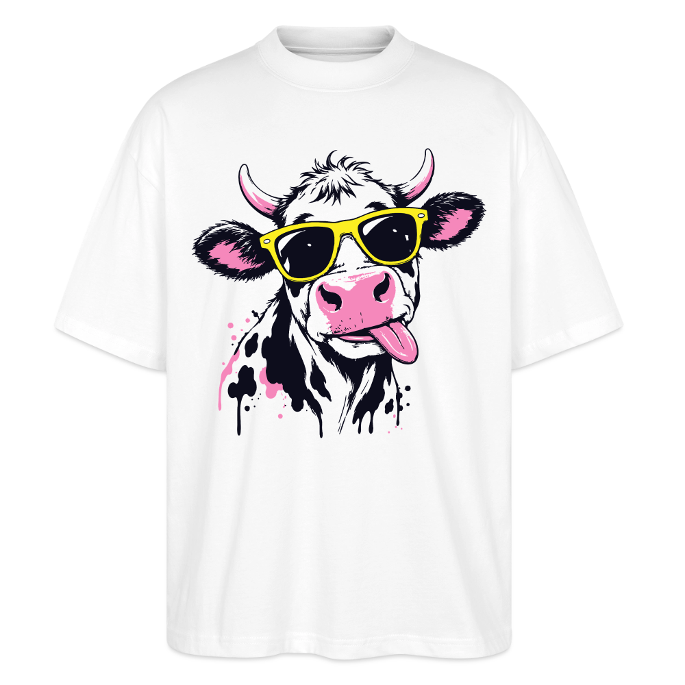 Street Cow Design – Oversized Unisex Bio T-Shirt - Weiß