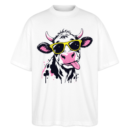 Street Cow Design – Oversized Unisex Bio T-Shirt - Weiß
