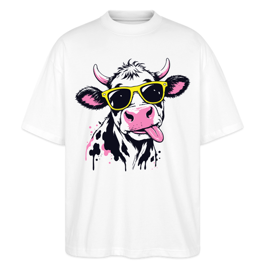 Street Cow Design – Oversized Unisex Bio T-Shirt - Weiß