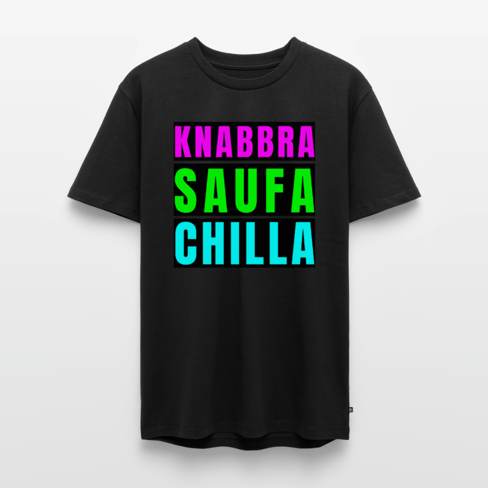 Knabbra Saufa Chilla Design – Männer Premium T-Shirt - Schwarz