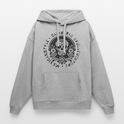 Sugar Skull Black Design - Oversized Unisex Hoodie - Grau meliert