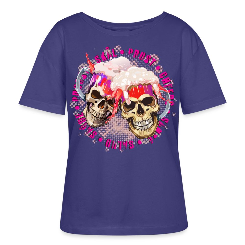 Party Skull Design Pink – Rundhals Frauen Bio-T-Shirt - Dämmerung