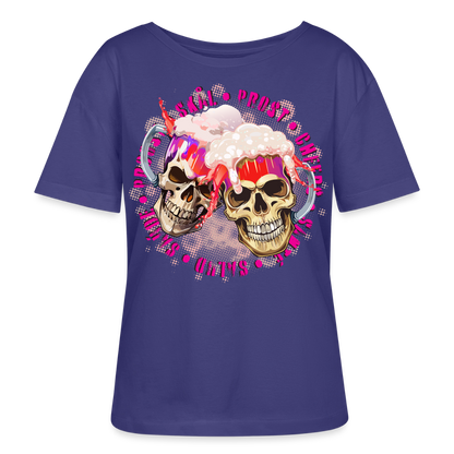 Party Skull Design Pink – Rundhals Frauen Bio-T-Shirt - Dämmerung