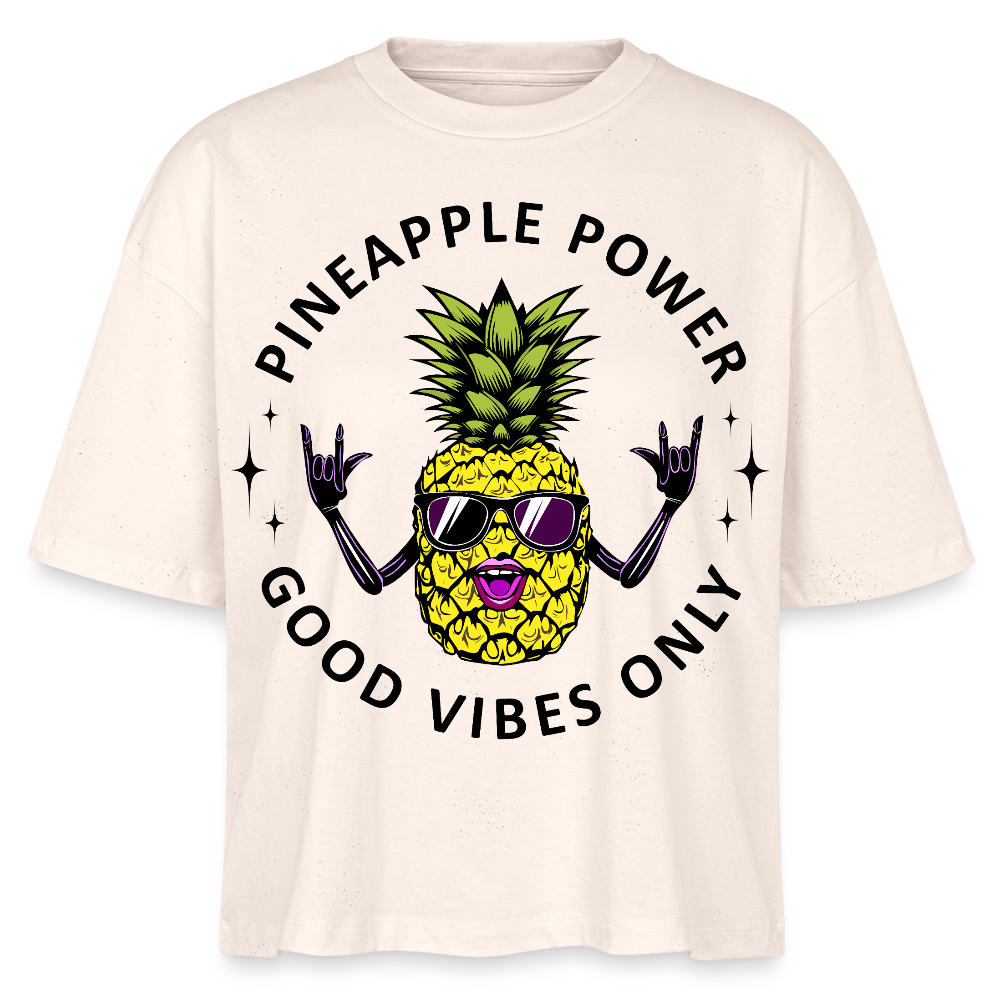 Pineapple Power Design – Frauen Boxy Bio-T-Shirt - Natur