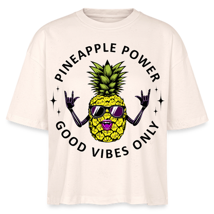 Pineapple Power Design – Frauen Boxy Bio-T-Shirt - Natur