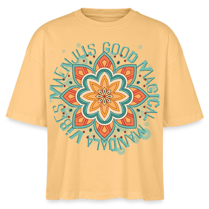 Mandala Türkis Design – Frauen Boxy Bio-T-Shirt - Mispel