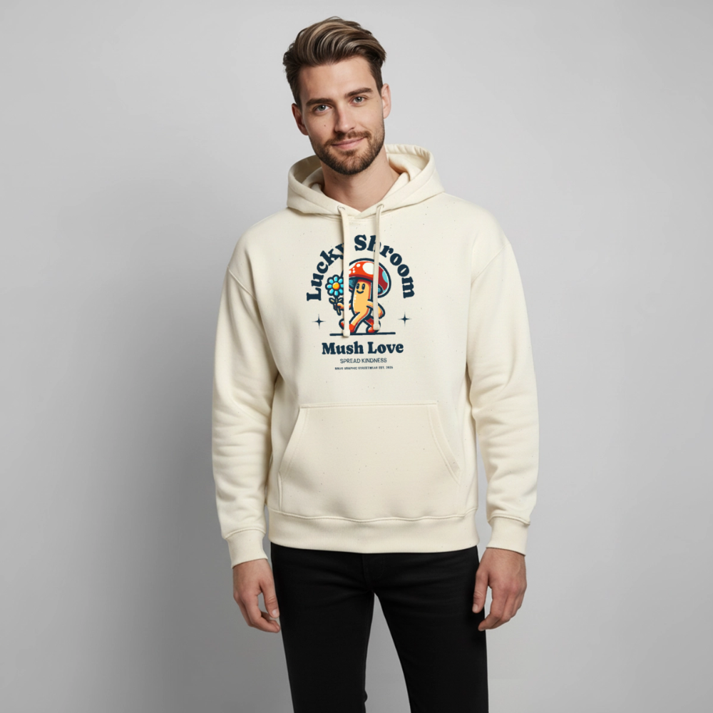 Lucky Shroom Design – Oversized Unisex Hoodie - Natur