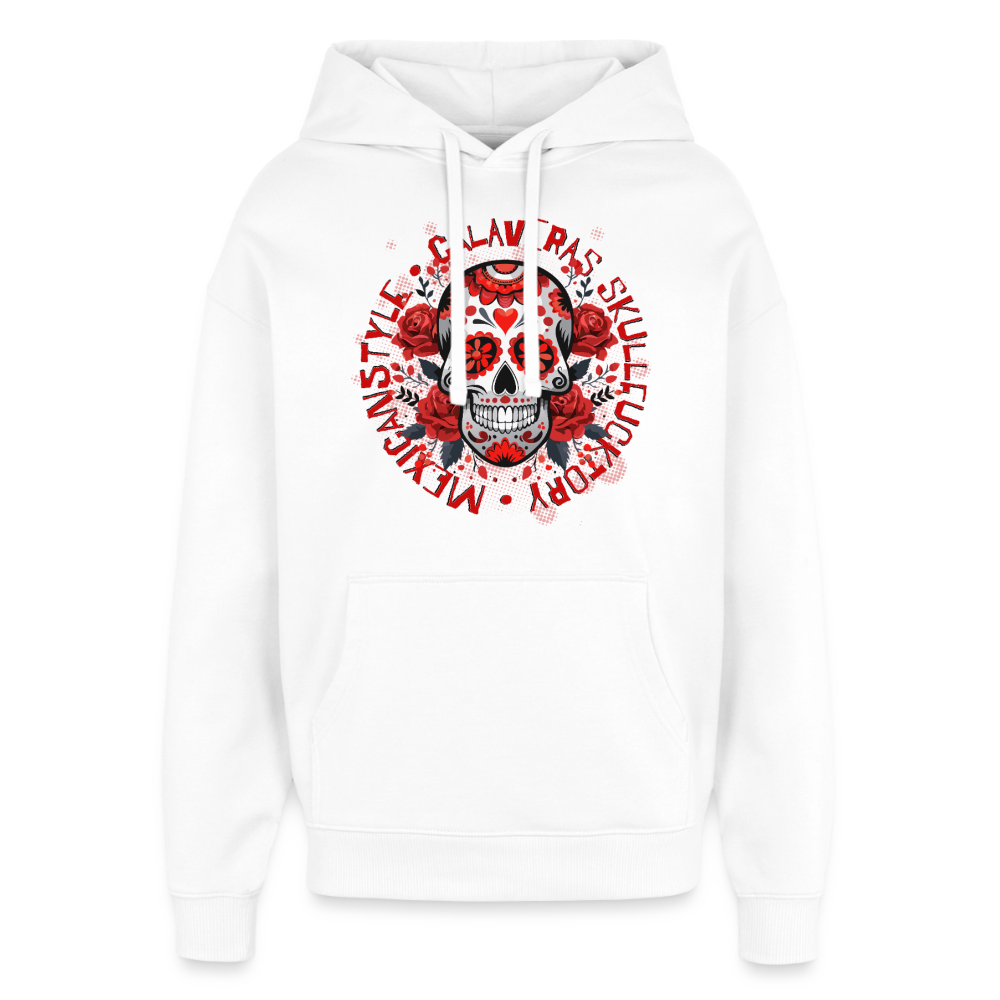 Sugar Skull Rosen Design - Oversized Unisex Hoodie - Weiß