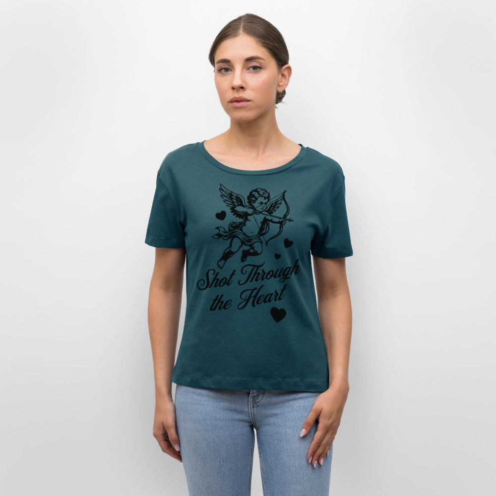 Amor Design – Rundhals Frauen Bio-T-Shirt - Dunkles Petrol
