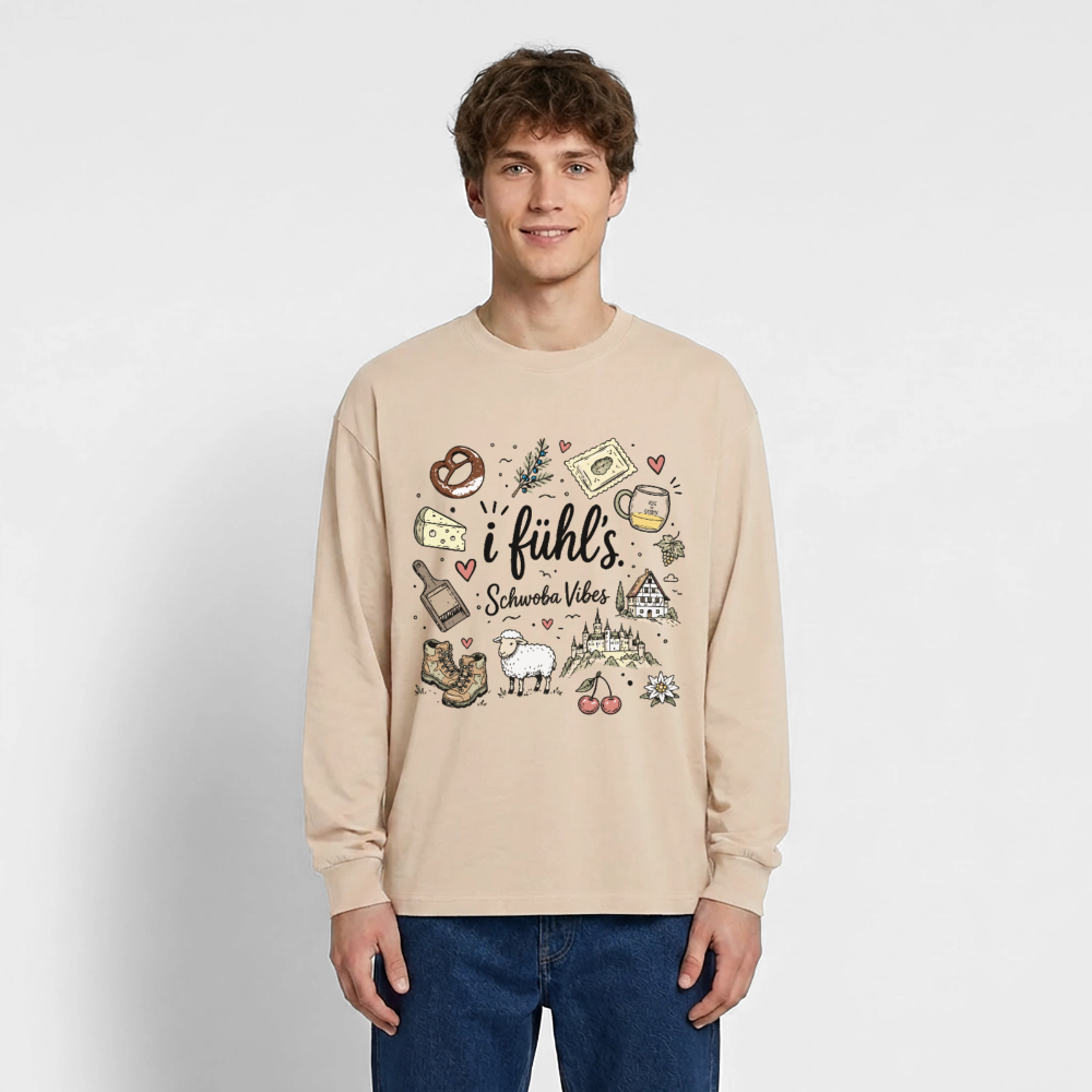 Alb Liebe Design – Oversized Langarmshirt - Sand