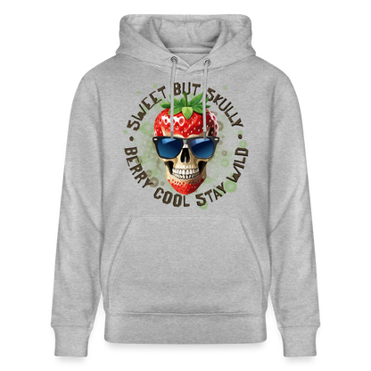 Strawberry Skull Design – Unisex Bio-Hoodie - Grau meliert