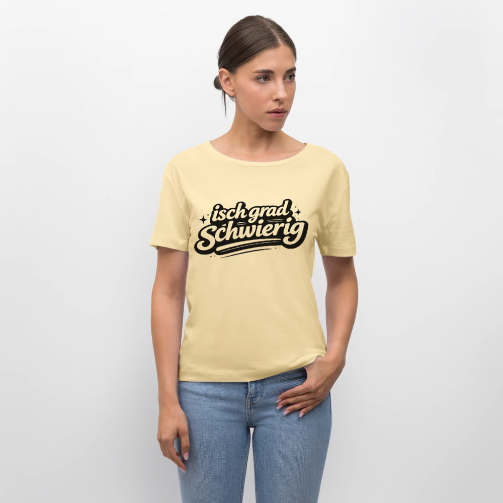 isch grad schwierig Design – Rundhals Frauen Bio-T-Shirt - Creme
