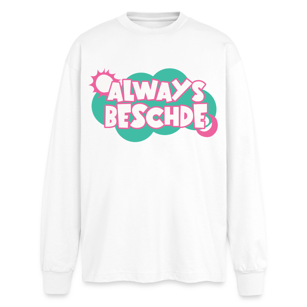 Always Beschied Design – Oversized Langarmshirt - Weiß