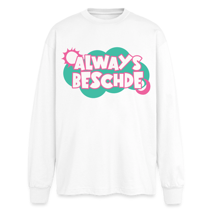 Always Beschied Design – Oversized Langarmshirt - Weiß