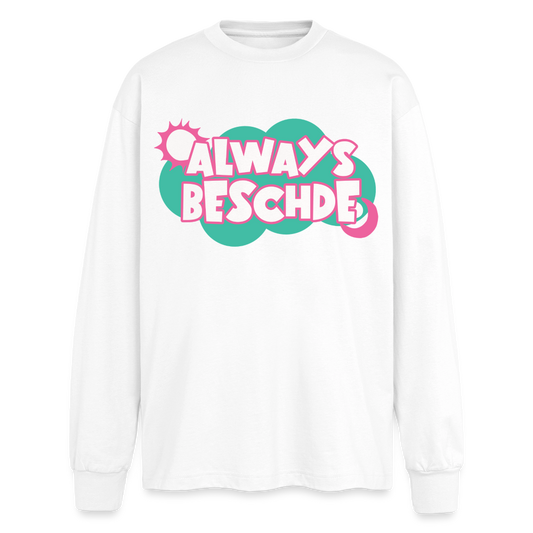 Always Beschied Design – Oversized Langarmshirt - Weiß