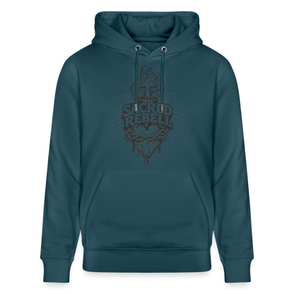 Sacred Rebell Design – Unisex Bio-Hoodie - Dunkles Petrol