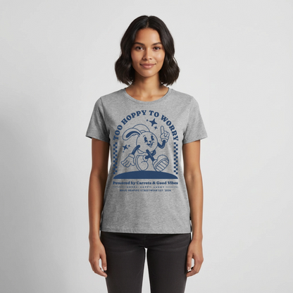 Too Hoppy Too Worry Design – Frauen Premium T-Shirt - Grau meliert