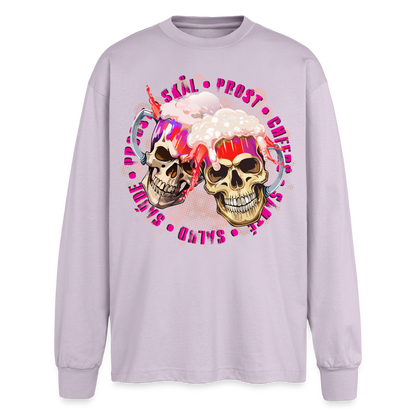 Party Skull Design Pink – Oversized Langarmshirt - verblasstes Lila