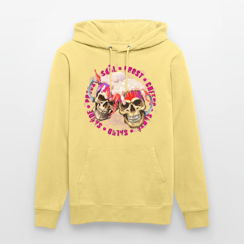 Party Skull Design Pink – Unisex Bio-Hoodie - Gelb Viva 