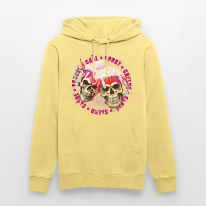 Party Skull Design Pink – Unisex Bio-Hoodie - Gelb Viva 
