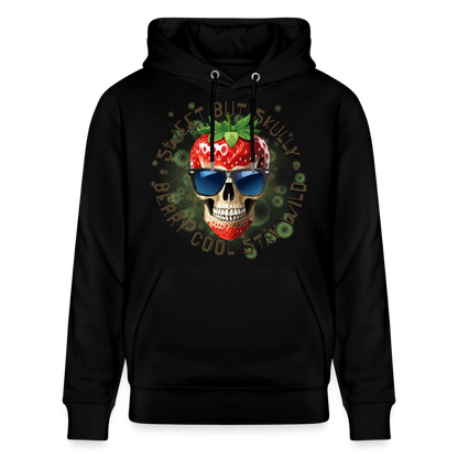 Strawberry Skull Design – Unisex Bio-Hoodie - Schwarz