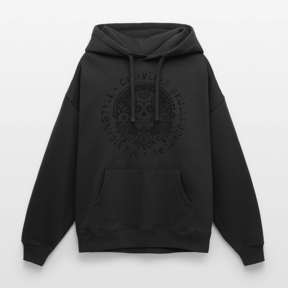 Sugar Skull Black Design - Oversized Unisex Hoodie - Schwarz