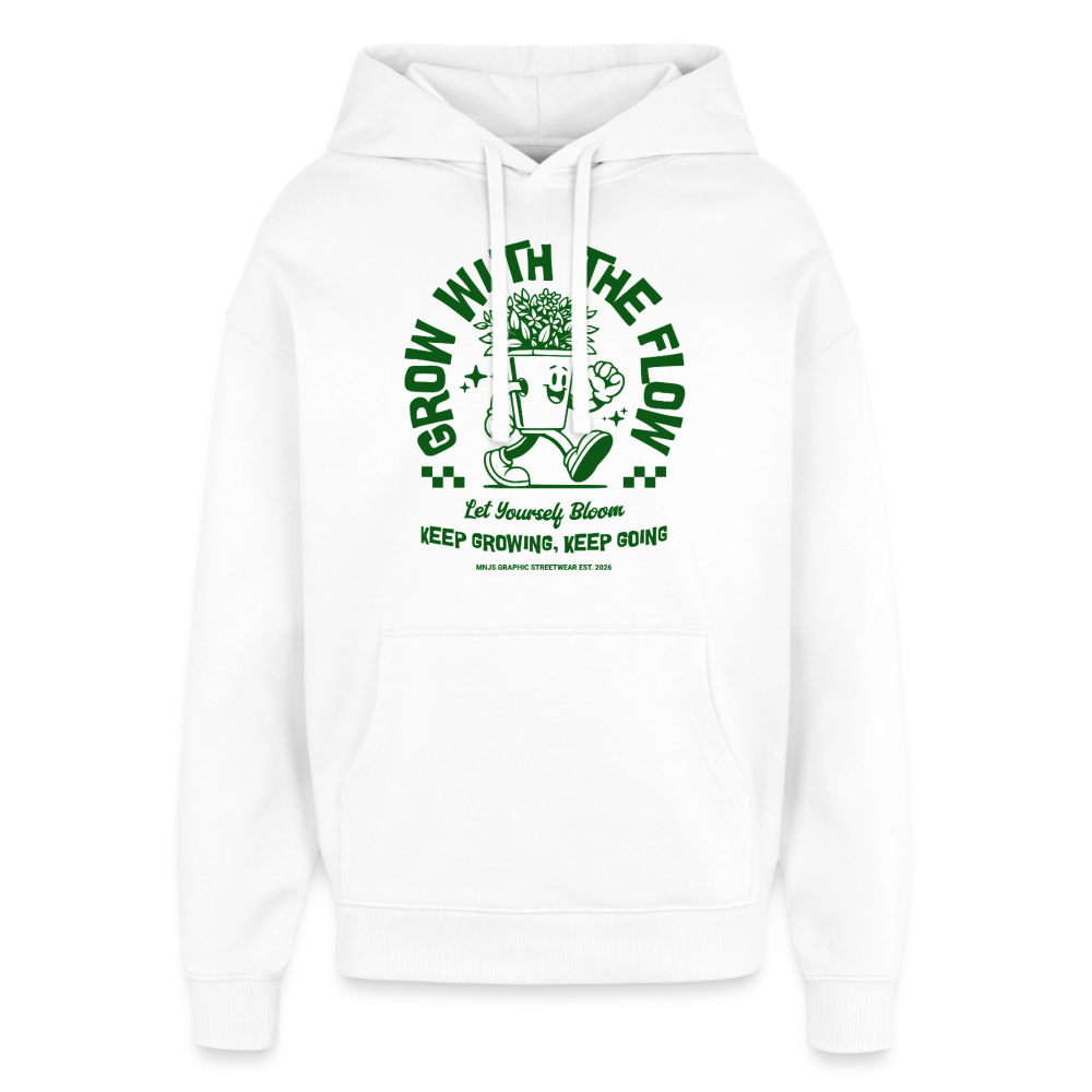 Keep Growing Design – Oversized Unisex Hoodie - Weiß