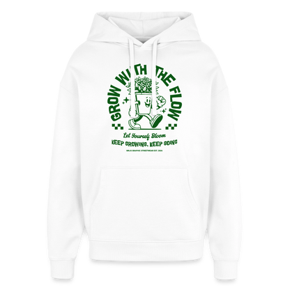 Keep Growing Design – Oversized Unisex Hoodie - Weiß
