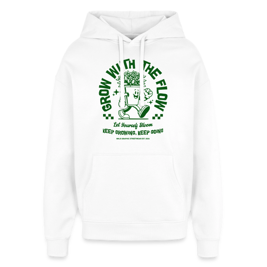 Keep Growing Design – Oversized Unisex Hoodie - Weiß