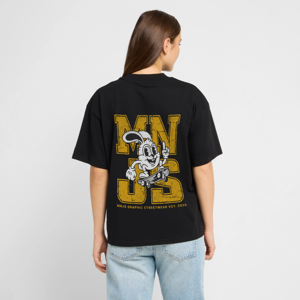 Skate Bunny Design – Oversized Unisex Bio T-Shirt - Schwarz