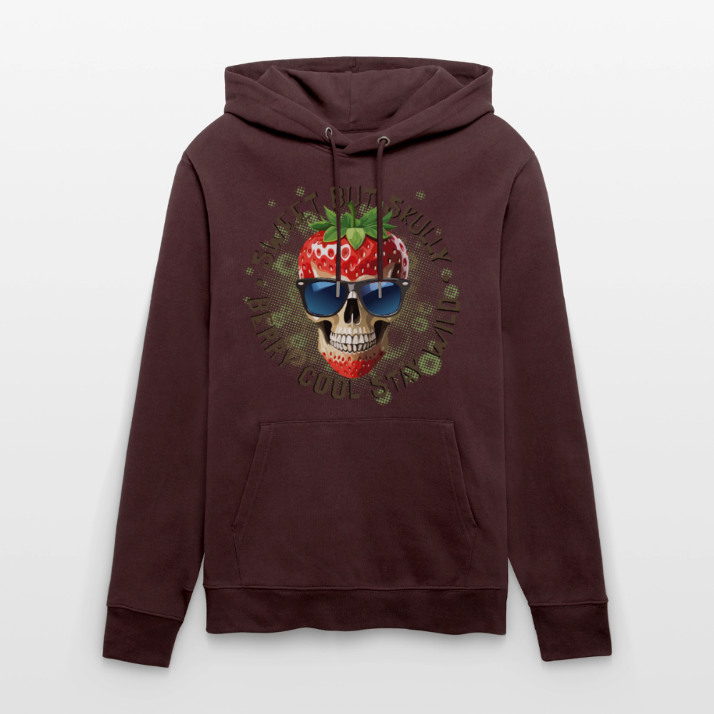 Strawberry Skull Design – Unisex Bio-Hoodie - Maroon