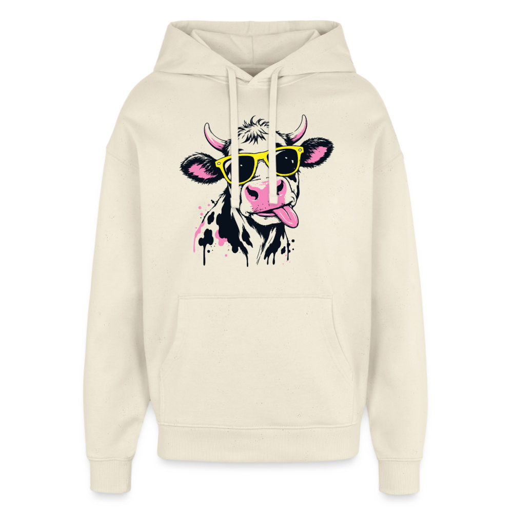 Street Cow Design – Oversized Unisex Hoodie - Natur
