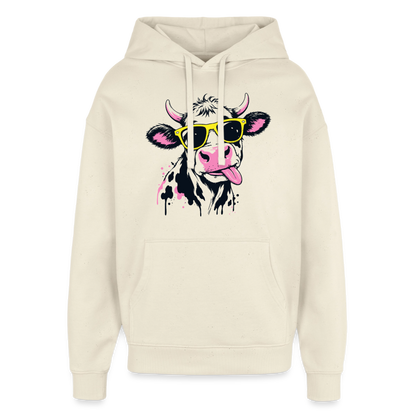 Street Cow Design – Oversized Unisex Hoodie - Natur