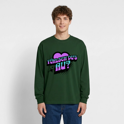 Fühlsch du‘s au Design – Oversized Langarmshirt - Flaschengrün