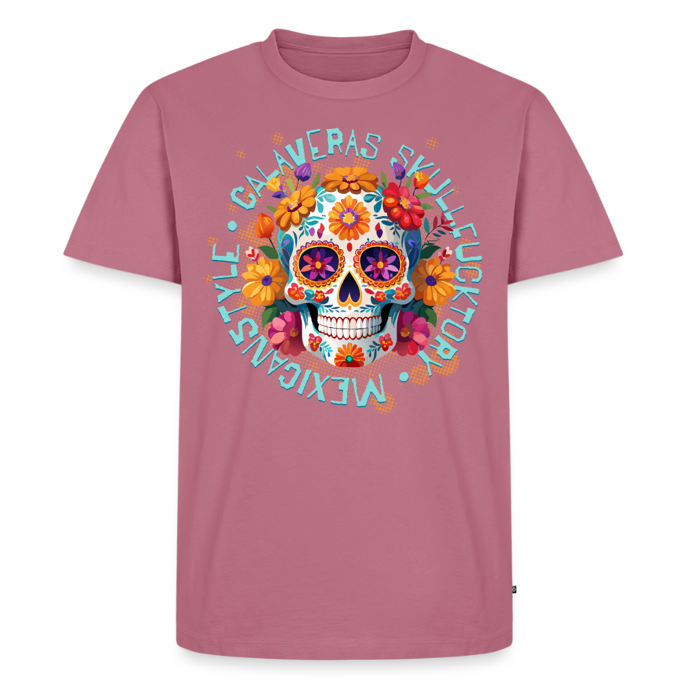 Sugar Skull Blumen Design – Männer Premium T-Shirt - Mauve