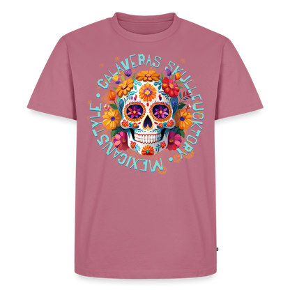 Sugar Skull Blumen Design – Männer Premium T-Shirt - Mauve